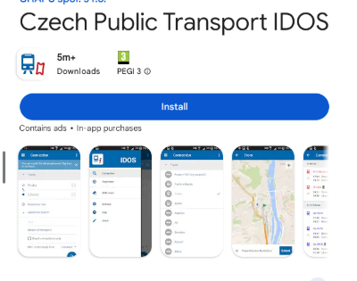 IDOS travel information screenshot